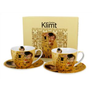 Porceláncsésze+alj, 270ml, 2 személyes, dobozban, Klimt: The Kiss 147142349 - Teáskészlet