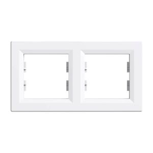 Nova kettes keret vízszintes fehér 147143469 - Villanykapcsoló keret