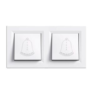 Nova kettős csengő kapcsoló 101N fehér kerettel 147143498 - Kapucsengő, dallamcsengő