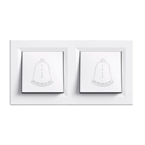 Nova kettős csengő kapcsoló 101N fehér kerettel 147143498