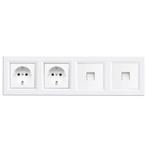 Nova IV kettő dugalj kettő UTP csatlakozóval fehér kerettel 147143563 - Lámpa & Világítás