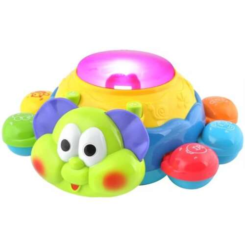 Interaktív zenei játék kisgyermekeknek, színes gombokkal, fényekkel és hangokkal. Tanulj meg állatneveket és színeket angolul.