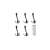 Set of 5 black triple hooks for hanging coats, hats, bags, and other items. Includes screws for easy installation.