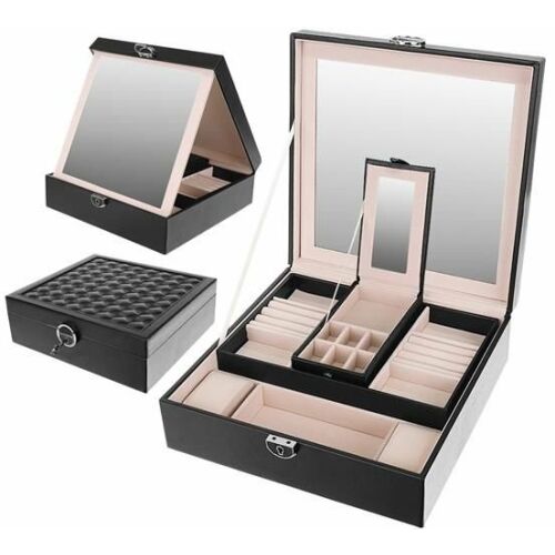 Koláž funkcií Beautylushh XL Čierneho organizéra na šperky