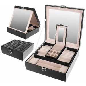 Collage of Beautylushh XL Black Jewelry Box Features - Jewelry Box