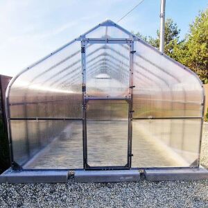 Polikarbonát üvegház 300x400 antracit acél