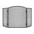Black metal three-panel fireplace screen for safety