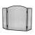 Black metal three-panel fireplace screen for safety