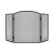 Black metal three-panel fireplace screen for safety