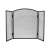Black metal three-panel fireplace screen for safety