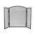 Three-panel black fireplace screen for fire prevention