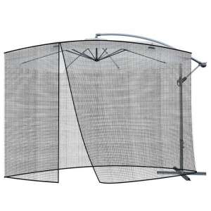 Patio umbrella mosquito net, black, 3.5m diameter, provides protection from insects - Garden Furniture Accessory