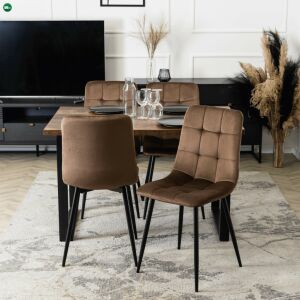 Krzesło PERU Brązowe Welurowe 147153741 - Étkező szék