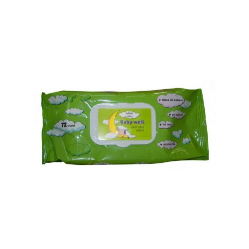 Nedves törlőkendő 72 lap/csomag Baby Well Oliva 147153870