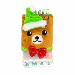 3D-Notizbuch, Teddybär mit Mütze, Plüscheinband, 120 Seiten, Spiralbindung, NT3D137 147155756 - Notizheft & Notizbücher