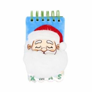 3D-Notizbuch, Weihnachtsmann, Plüscheinband, 120 Seiten, Spiralbindung, NT3D135 147155778 - Notizheft & Notizbücher
