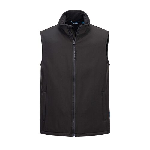 Print & Promo Softshell mellény, fekete, L méret. Vízálló és szélálló munkaruha férfiaknak. - Férfi mellény