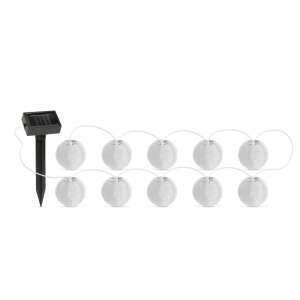 Solar lantern light string (10 white lanterns, cool white LED, 3.7 m)