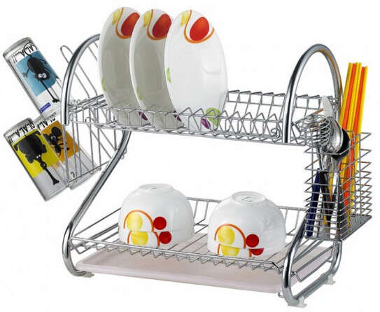 Króm Edényszárító - 2 Szintű - 38x39x24 cm