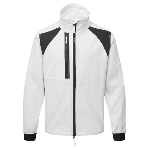 WX2 Eco Softshell Kabát, Fehér és Fekete, Vízálló, Szélálló - Munkakabát