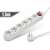 6-way power strip with switch, 1.5m cable, white