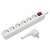 6-way power strip with switch, 1.5m cable, white