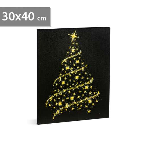 Karácsonyi LED-es hangulatkép fali akasztóval (2 x AA, 30 x 40 cm) 42938704