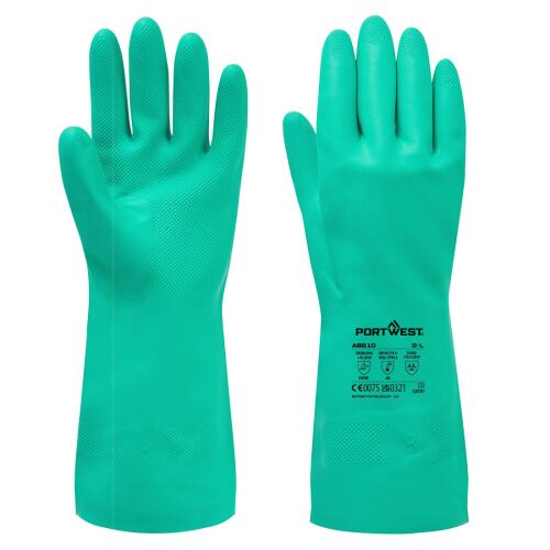 Portwest Nitrosafe Essential A810 zöld, vegyszerálló kesztyű - S méret - Otthon és kert