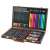 81-piece drawing and painting set for beginners, open wooden case with pencils, markers, oil pastels and watercolors