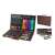 81 piece art set for beginners in a wooden case, includes oil pastels, markers, colored pencils, watercolor paints, brushes, eraser, sharpener, and a drawing pad