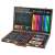 Open 81-piece drawing and painting art set in wooden case