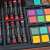 Close-up of oil pastels and watercolors in 81-piece drawing and painting set