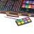 Close-up of watercolors and brush in 81-piece drawing and painting set