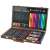 81-piece drawing and painting set for beginners, open wooden case with pencils, markers, oil pastels and watercolors