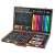 81-piece drawing and painting set for beginners, open wooden case with pencils, markers, oil pastels and watercolors