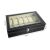 Óraszervező 12 rekesz: Black leather watch box with dimensions