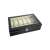 Black leather watch box with 12 compartments and a glass lid