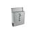 Kültéri szürke postaláda with open lid, angled view