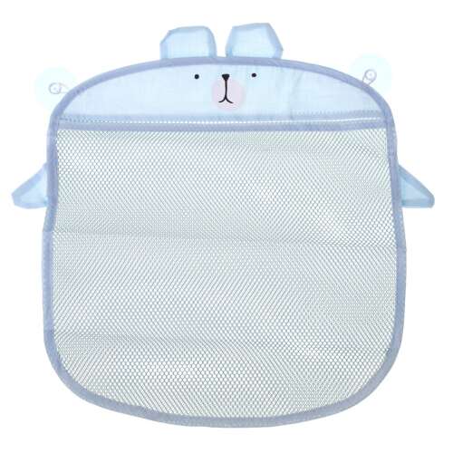 Kék mackó alakú fürdőjáték tároló szívókorongokkal, tökéletes fürdőjátékok tárolására és rendben tartására