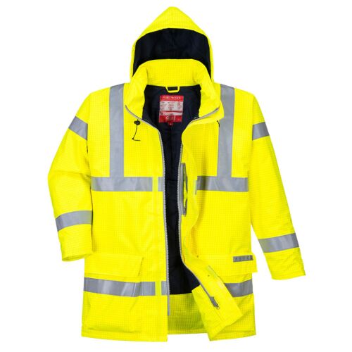 Bizflame Rain Hi-Vis antisztatikus FR kabát PW_S778YER4XL Sárga - 4XL méret 147168642