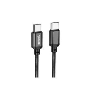 YOOUP L07 CABLU USB TYPE-C / TYPE-C 60W 1 METR NEGRU 147170655 - Cabluri de date
