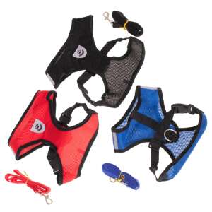 Hundegeschirr-Set, blau, schwarz und rot, für große Hunde, Brustumfang 53-69cm - Geschirr für Kleintiere