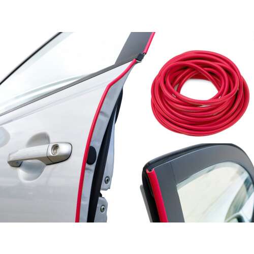 Red car door edge guard, 5 meters, protects against scratches and paint damage