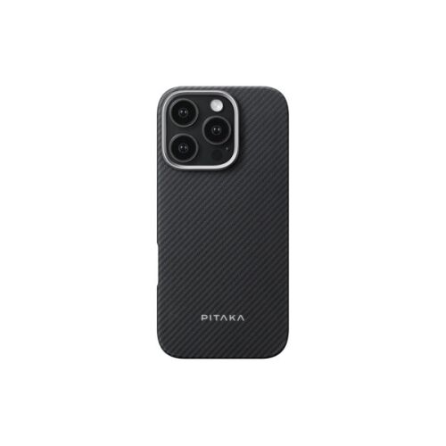 PITAKA MAGEZ CASE 6 IPHONE 16 PRO MAX 6.9 MAGSAFE KOMPATIBLE HÜLLE TWILL SCHWARZ-GRAU