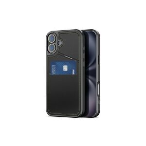 DUX DUCIS RAFI II IPHONE 16 6.1 KARTENHALTER-UNTERSTÜTZUNG TPU-PU-HÜLLE MAGSAFE KOMPATIBEL SCHWARZ 147171436 - Handyhüllen