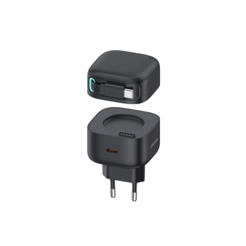 ÎNCĂRCĂTOR RAPID USAMS CC202 XMF (TIP-C) PD 35W CU CABLU TELESCOPIC TYPE-C NEGRU