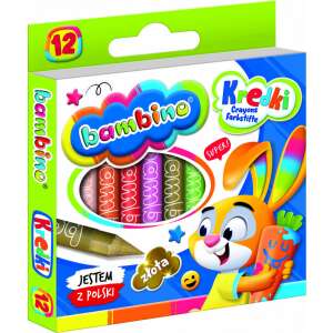 Bambino 12 pack of crayons, featuring a cute bunny on the packaging - Unipap