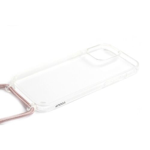 YOOUP CORD IPHONE 14 PLUS 6.7 ZSINÓROS TPU TOK CLEAR-ROSE GOLD 147172209
