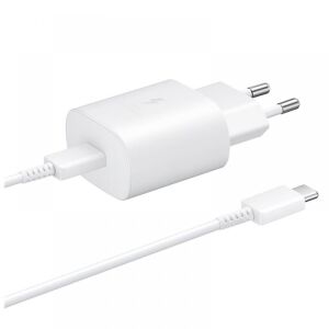 Samsung EP-TA800XWEGWW rețea din fabrică încărcător rapid alb cu intrare 3A tip - C 25W EP-DG977BWE tip C - cu cablu de date tip C 1m 147172252 - Încărcător de telefoane