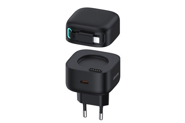 USAMS CC209 XMF ÎNCĂRCĂTOR RAPID DE REȚE PD 35W CU CABLU TELESCOPIC LIGHTNING NEGRU